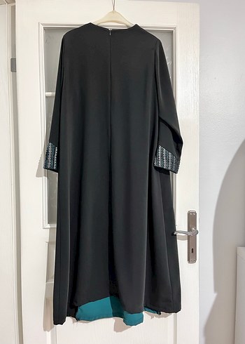 Nakışlı Uzun Siyah Kadın Elbise - Görsel 5