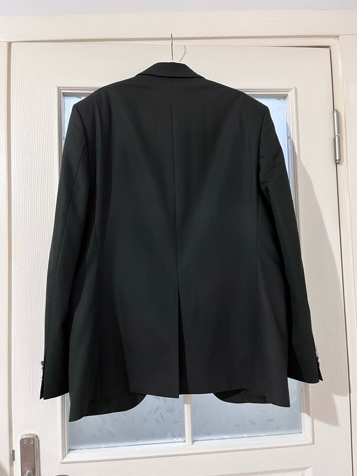 Erkek Siyah Düz Kumaş Takım Elbise - Görsel 2