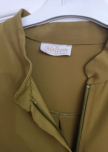 Kadın Haki Uzun Kollu Fırfırlı Tunik - Görsel 3