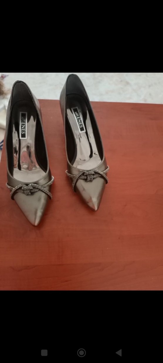 Kemer Detaylı Gri Stiletto Kadın Topuklu Ayakkabı - Görsel 2