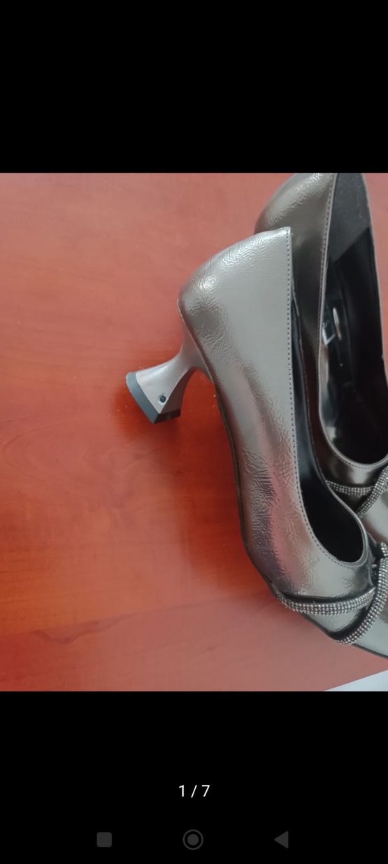 Kemer Detaylı Gri Stiletto Kadın Topuklu Ayakkabı - Görsel 5