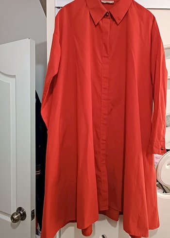 Kadın Kiremit Uzun Düğmeli Tunik - Görsel 2