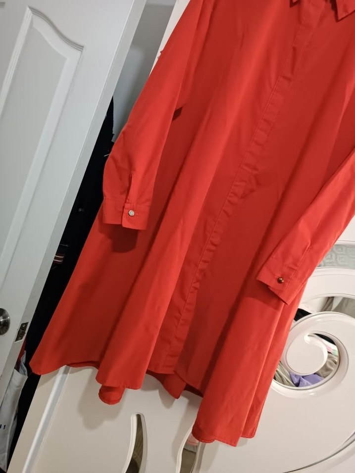 Kadın Kiremit  Uzun Düğmeli Tunik - Görsel 4