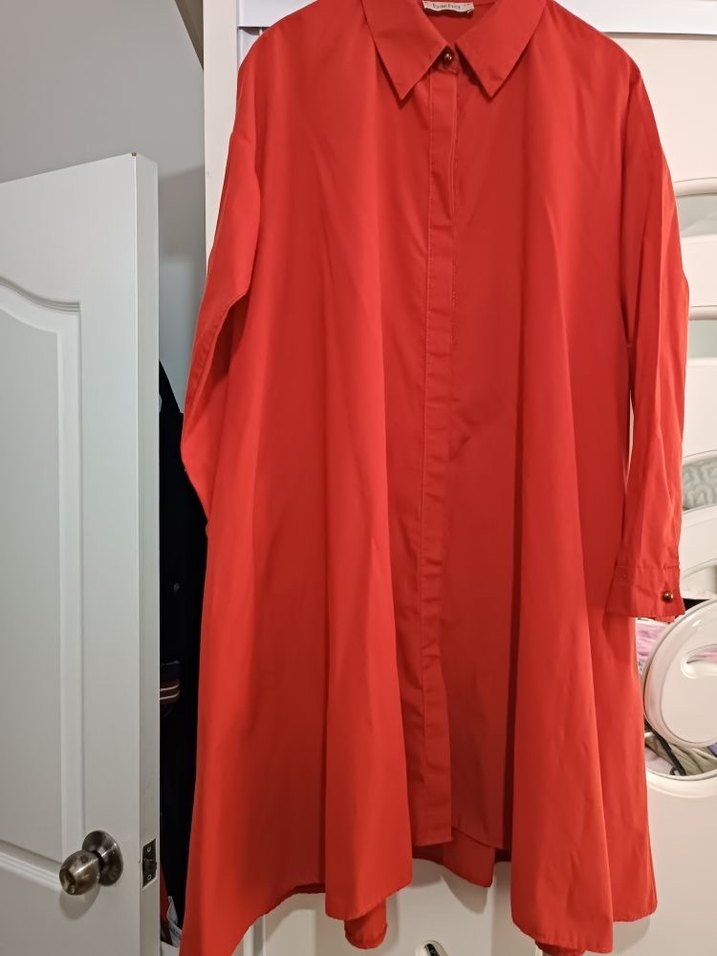 Kadın Kiremit  Uzun Düğmeli Tunik - Görsel 2