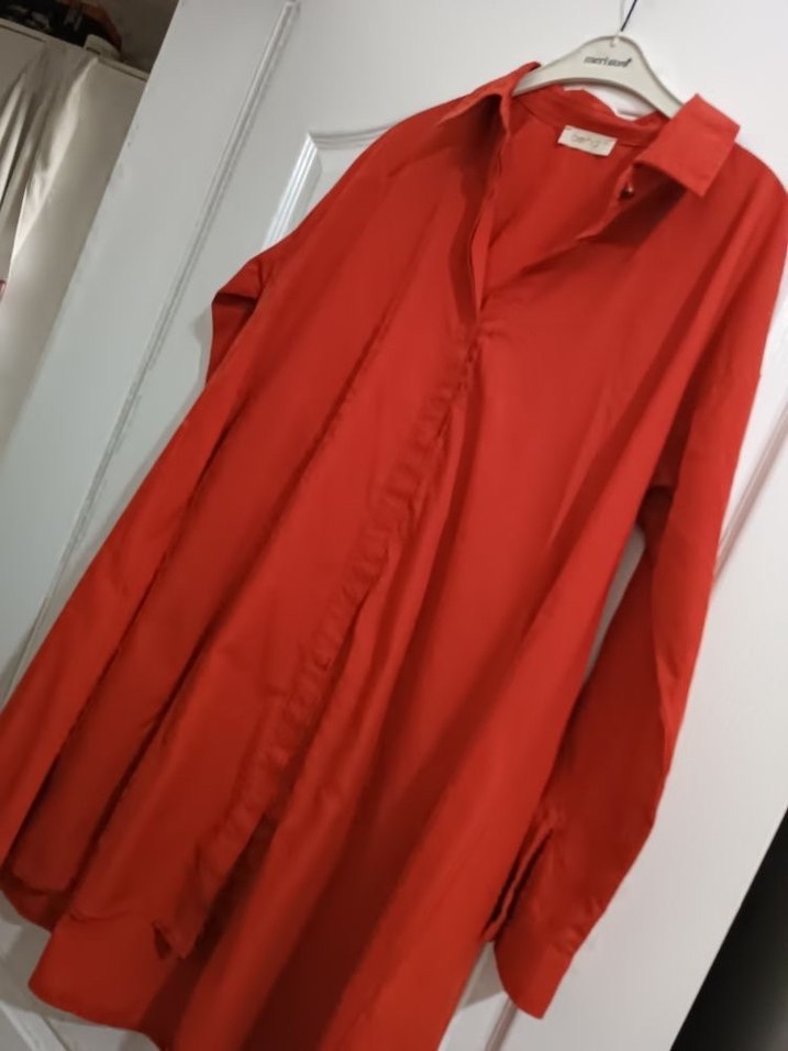 Kadın Kiremit  Uzun Düğmeli Tunik - Görsel 3