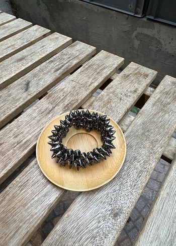 Diğer Gri Zincir Detaylı Rock Punk Kadın Bileklik