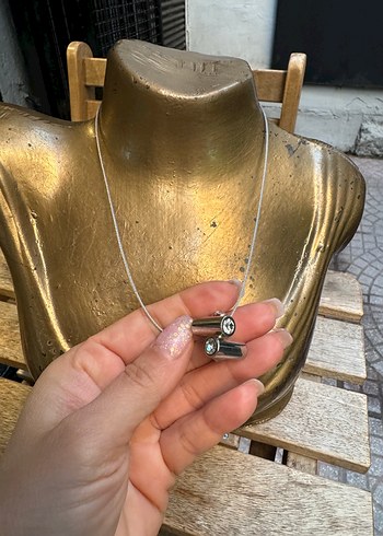  Beden gri Renk Taşlı Kadın Kolye