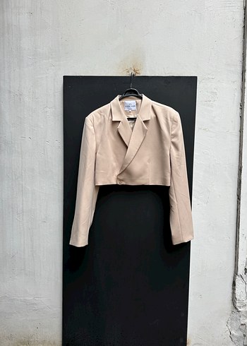 Bej Mini Kadın Blazer Ceket