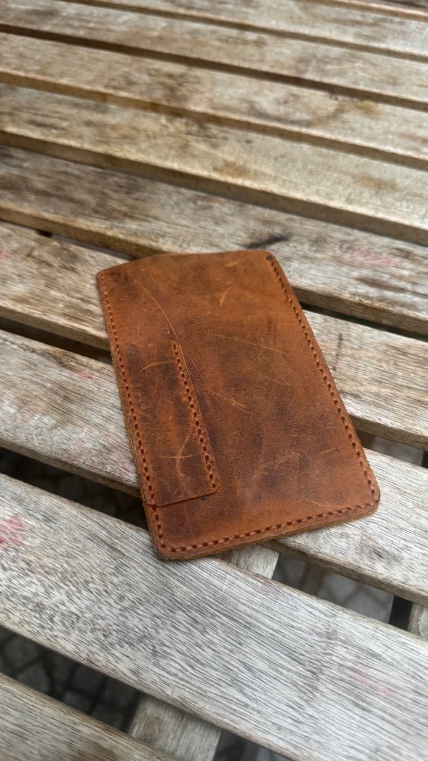 Hakiki deri el yapımı cüzdan kalemlik not defterliği - Görsel 3
