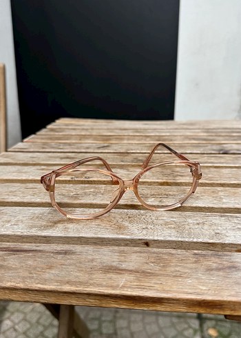 Bej Transparan Vintage gözlük çerçevesi - Görsel 7