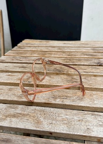 Bej Transparan Vintage gözlük çerçevesi - Görsel 2