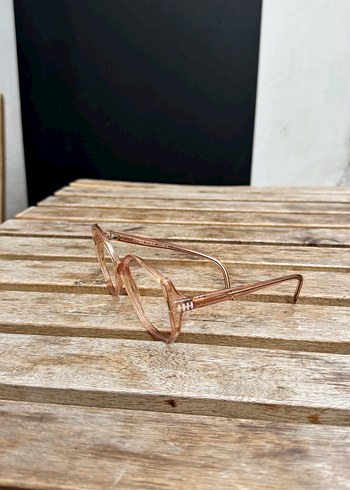 Bej Transparan Vintage gözlük çerçevesi - Görsel 6