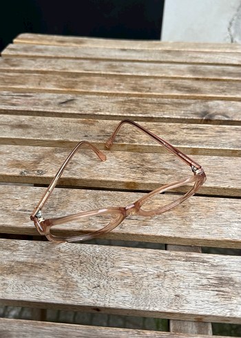 Bej Transparan Vintage gözlük çerçevesi - Görsel 5