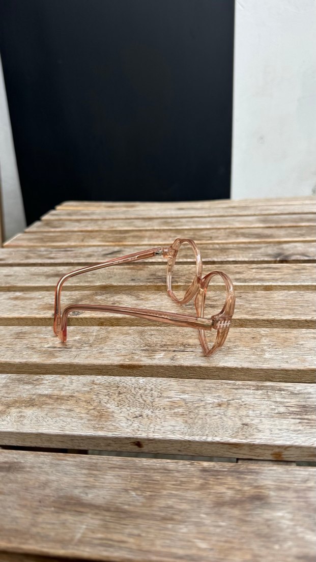 Bej Transparan Vintage gözlük çerçevesi - Görsel 4