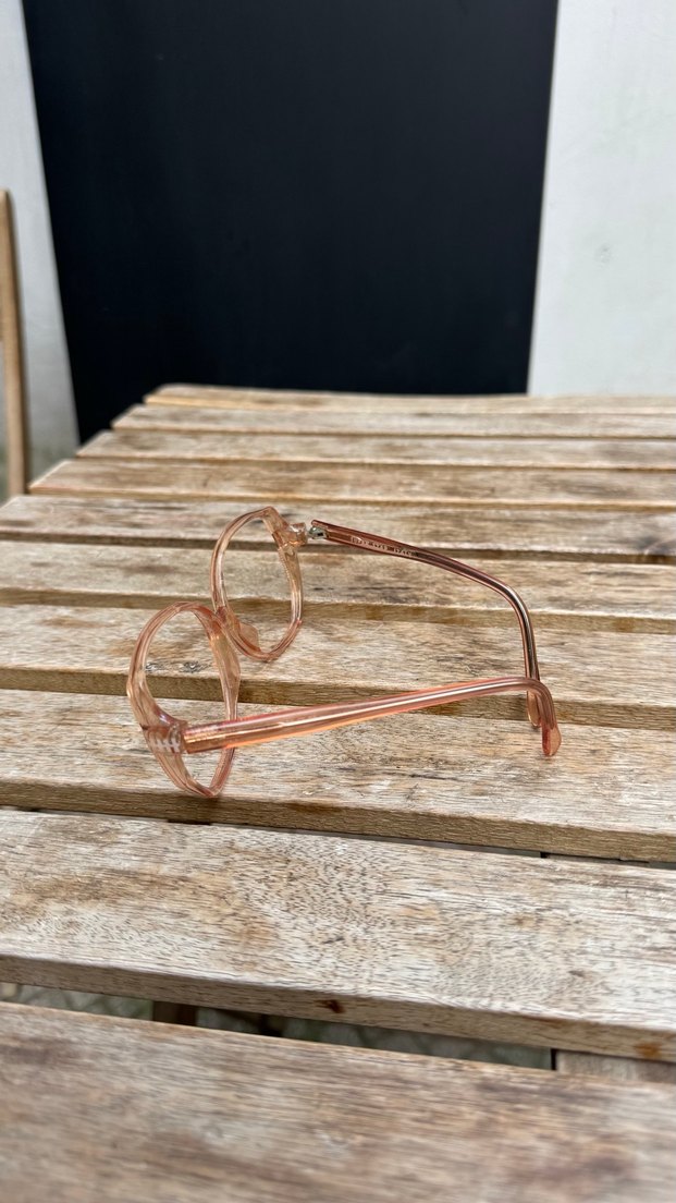 Bej Transparan Vintage gözlük çerçevesi - Görsel 2