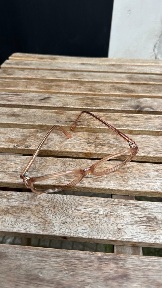 Bej Transparan Vintage gözlük çerçevesi - Görsel 5
