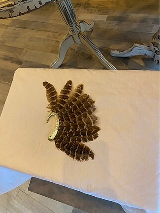 Diğer Tüy tasarım gold kahverengi kıkırdak manşet tek küpe