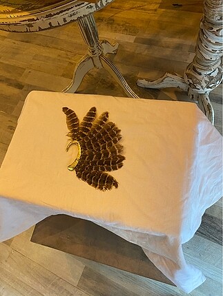 Beden Tüy tasarım gold kahverengi kıkırdak manşet tek küpe