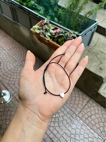 Kalp kalpli şans bilekliği ip bileklik