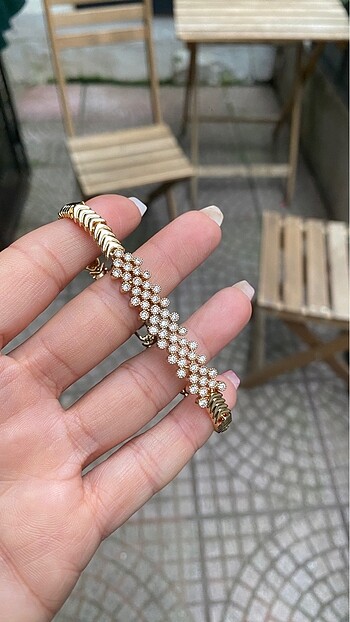 Taşlı çelik bileklik