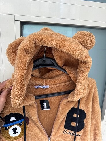 m Beden Kapüşonlu peluş sweatshirt