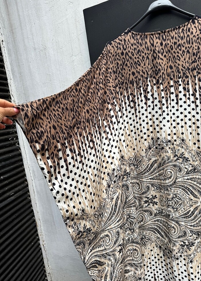 Leopar puantiyeli elbise - Görsel 5
