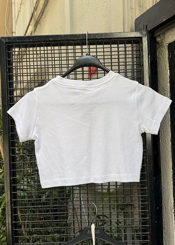 Diğer Mor Goth Baskılı Crop Tişört