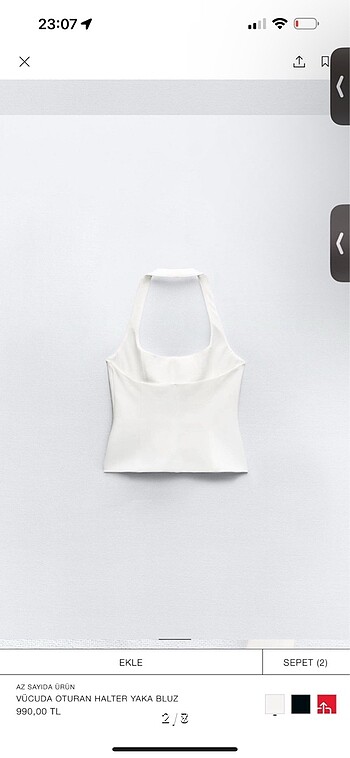 Zara Zara vücuda oturan halter yaka bluz