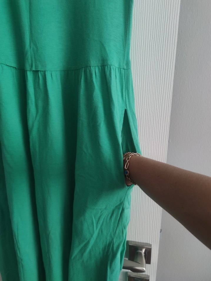 Yeşil Kolsuz Midi Elbise - Görsel 2