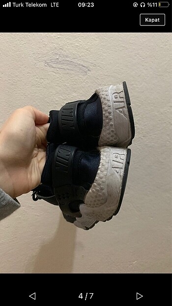 36 Beden siyah Renk Orijinal nike huarache