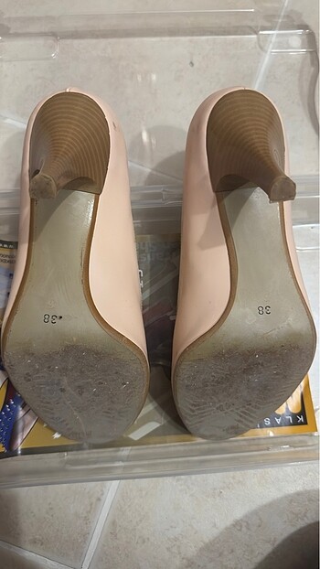 Pudra pembesi topuklu ayakkabı - Görsel 2