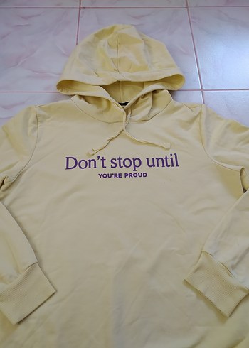 LC Waikiki Sarı Kapüşonlu Kadın Sweatshirt