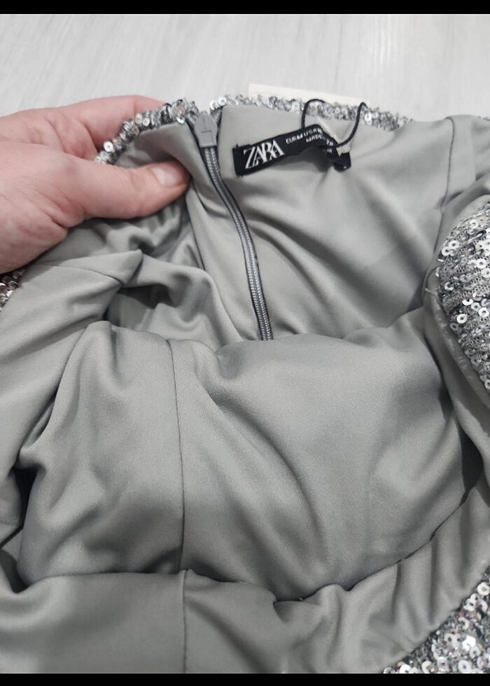 Zara payetli elbise - Görsel 4