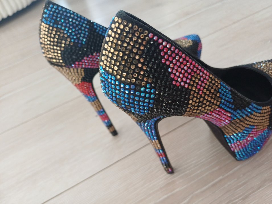 Kadın Çok Renkli Platform Topuklu ayakkabı - Görsel 5