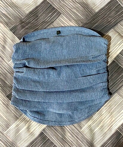 s Beden Mavi straplez crop