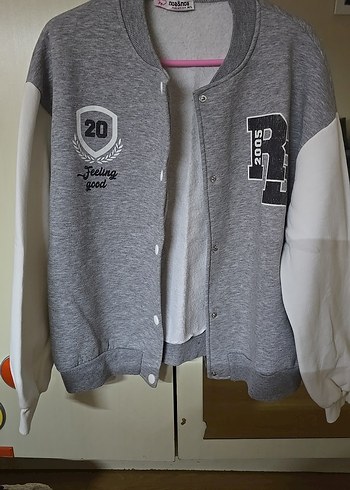 Gri Düğmeli Uzun Kollu Street Wear Ceket