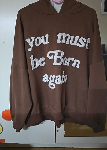Kadın Kahverengi Pamuklu Sweatshirt