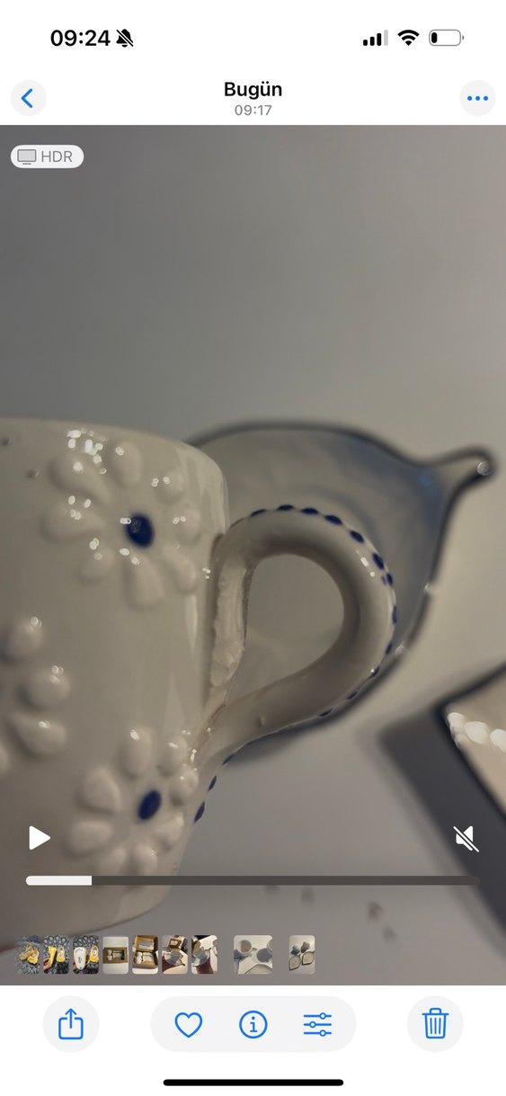 Beyaz Çiçek Desenli 2'li Fincan ve Tabak Seti - Görsel 4