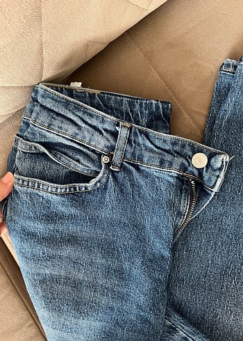 Dilvin Kadın Mavi Denim Kemerli Regular Fit Jean