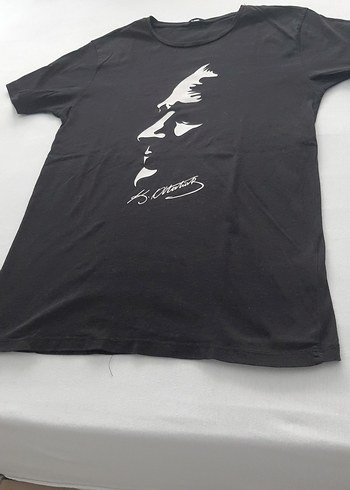 Siyah Erkek Baskılı Kısa Kollu Tişört
