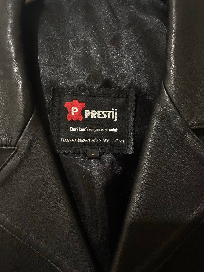 Düğmeli Siyah Deri Kadın Ceket - Görsel 5