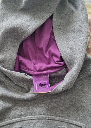 Uğur uğur okulları Gri Kapüşonlu cocuk 14-15 yaş Sweatshirt
