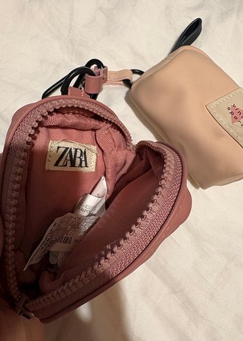 Zara Pembe Fermuarlı bozuk para çantaları/ çanta süsü charm - Görsel 2