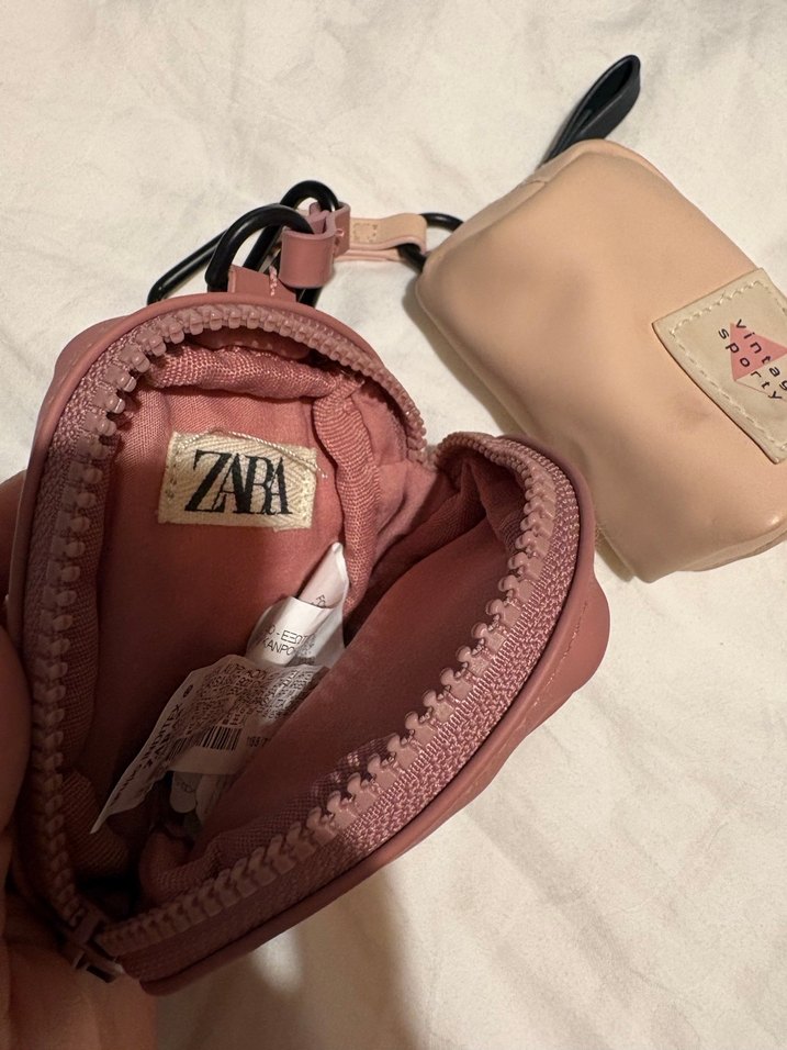 Zara Pembe Fermuarlı bozuk para çantaları/ çanta süsü charm - Görsel 2
