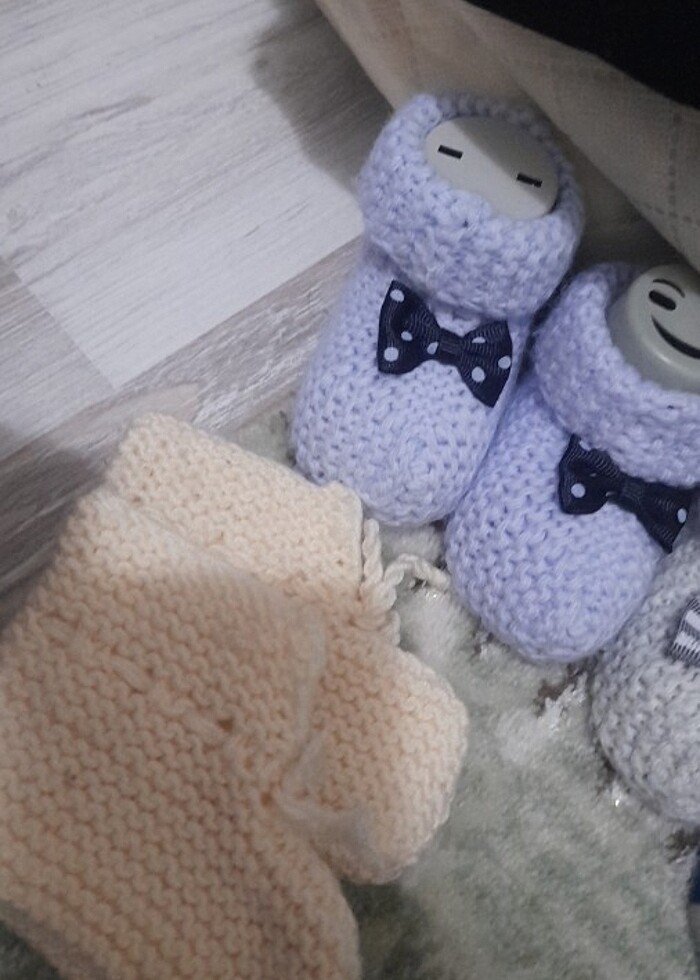 Bebek 0.3 ay örgü patik - Görsel 3