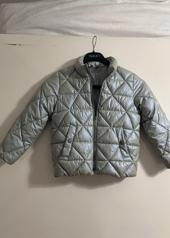 Buz mavisi Çocuk Fermuarlı Mont - Görsel 2