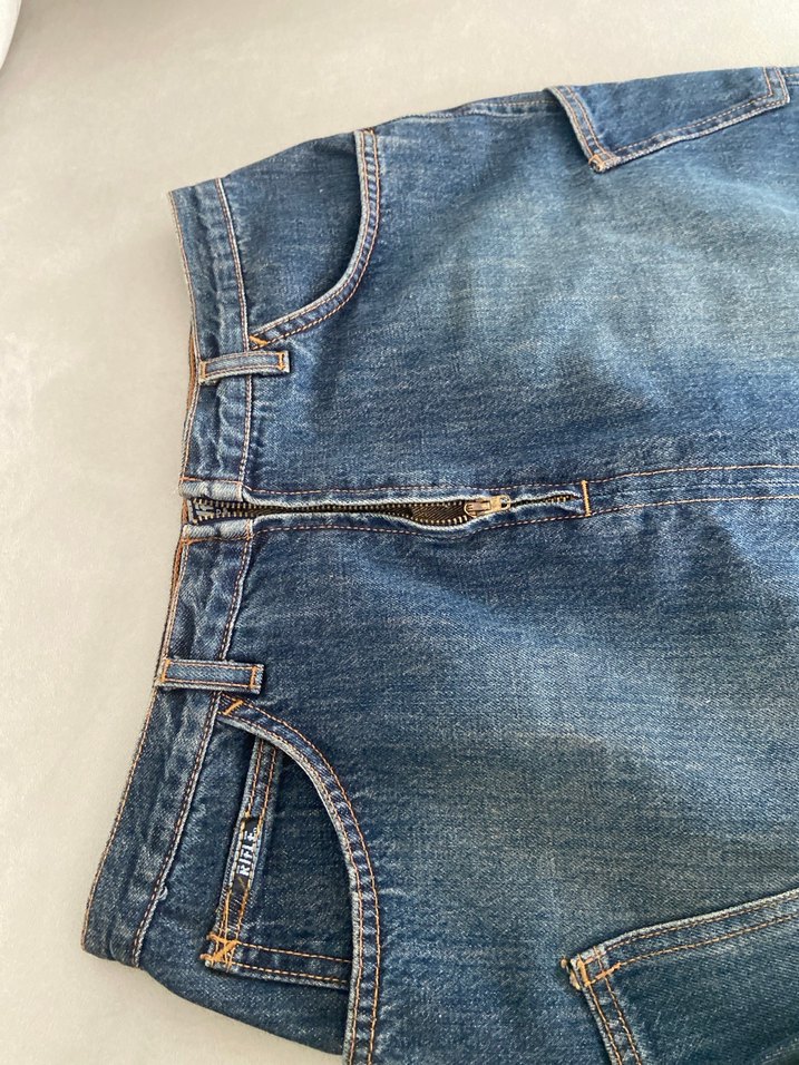 Düğmeli Mavi Denim Midi Etek - Görsel 3