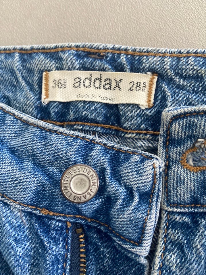 Mavi Bol Kesim Midi Denim Kadın Jean - Görsel 2