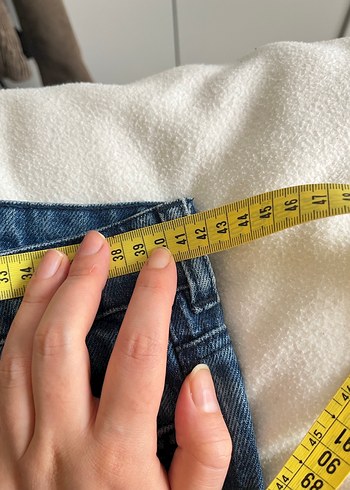 40 Beden mavi Renk Kadın Mavi Bol Kesim Denim Jean
