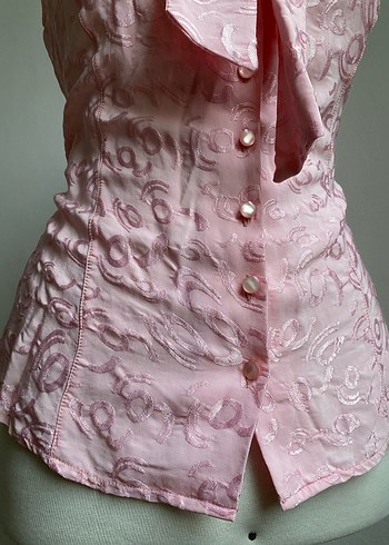 Y2K adil ışık pembe bluz - Görsel 5